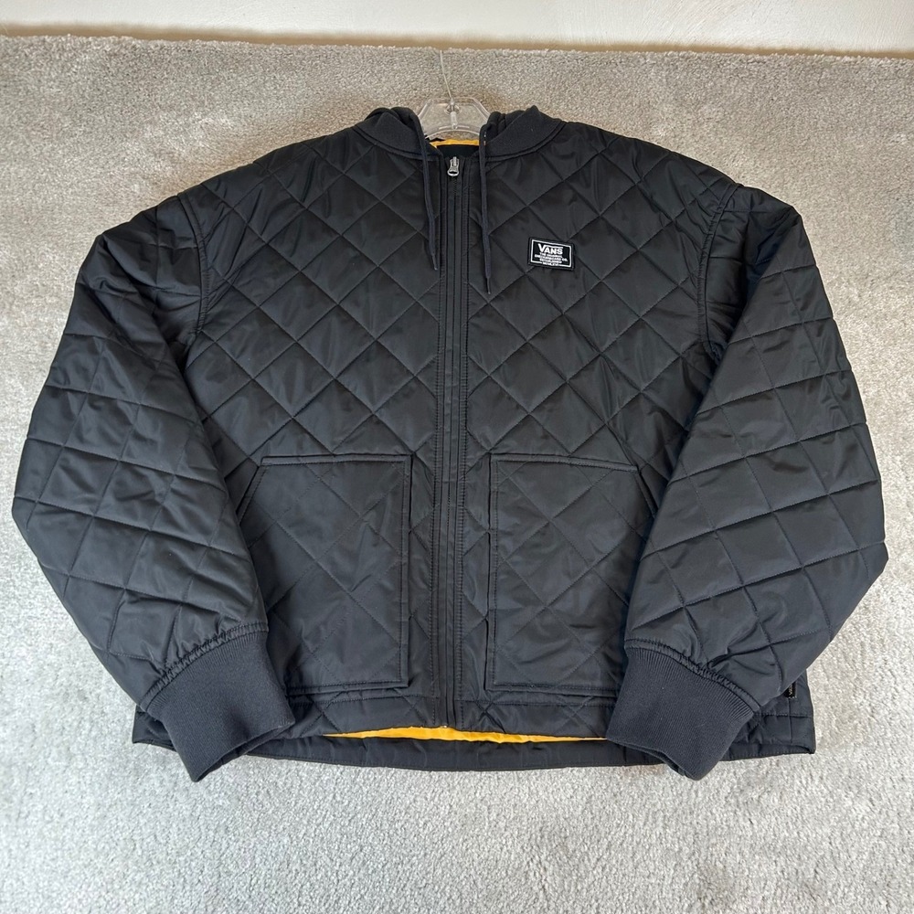 NWT Vans Boom Boom‎ 66 Quilted Jacket Men's Medium Black Yellow New VN0A5JH1BLK